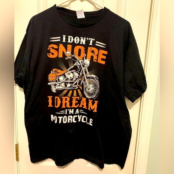 Port & Co. Motorcycle black tee, size 2XL - Picture 1 of 6